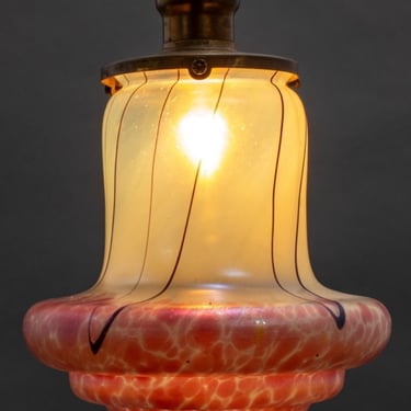 Art Nouveau Loetz Glass Hanging Pendant Light