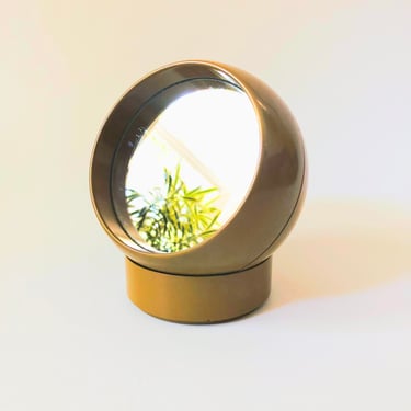1970s Plastic Ball Vanity Mirror with Hidden Storage - Dennie-O Mirror Go Round 