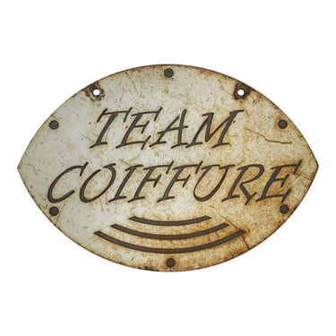 French Team Coiffure Metal Salon Wall Sign