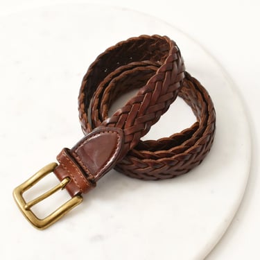 vintage braided leather belt 