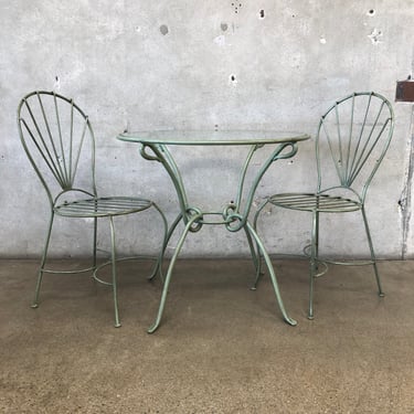 Iron Patio Table and Two Chairs
