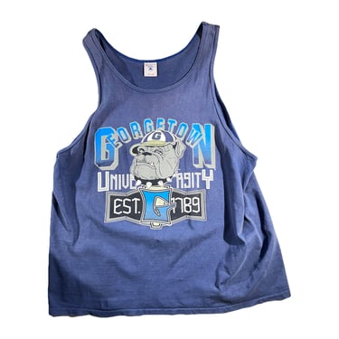 Vintage Georgetown University Tank Top T-Shirt Hoyas 90's Single Stitch USA Made