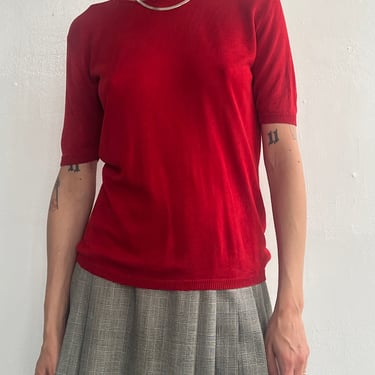 Cherry Silk Knit Tee (M)