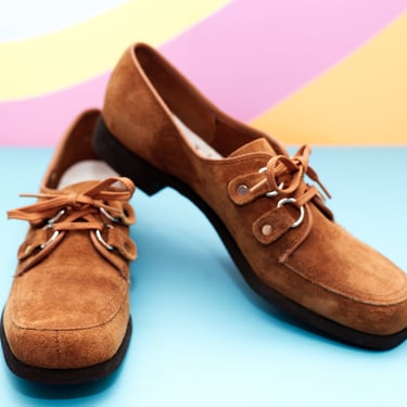 Vintage 1970s Hush Puppies Brown Suede Shoes | 7.5 | 7 1/2 