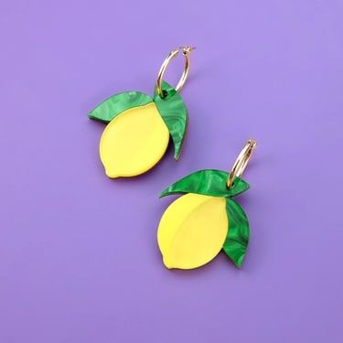 Sicilian Lemon | Dangly Hoop Earrings