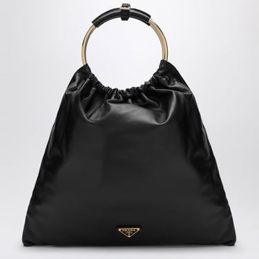 Prada Black Nappa Leather Medium Bucket Bag Women