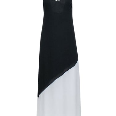 Alice &amp; Olivia - Black &amp; Ivory Color Block Sleeveless Maxi Dress Sz 2