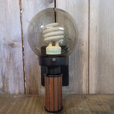 Mid Century Black and Wood Wall Sconce