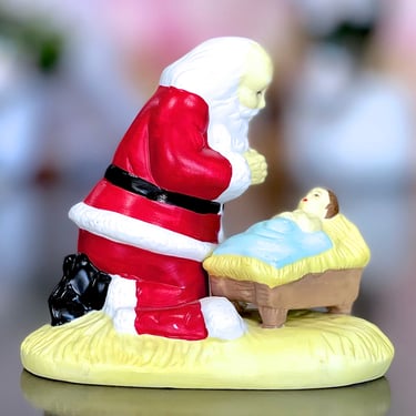 VINTAGE: 1983 - The Kneeling Santa - Roman Inc - Porcelain Figurine - Saint Nicholas, Kris Kringle - Replacement  
