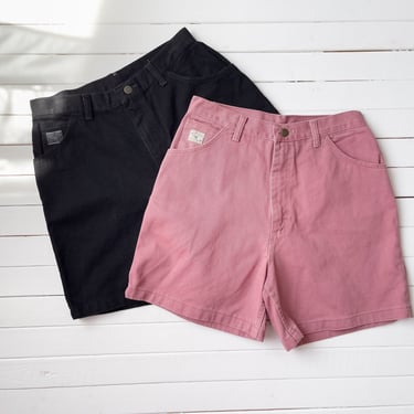 high waisted shorts 90s vintage Wrangler for Her black pink jean shorts 