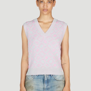 Acne Studios Women Diamond Jacquard Sleeveless Sweater