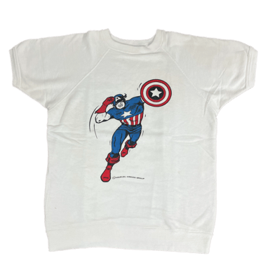 Vintage Captain America "Marvel Comics Group" Short Sleeve Raglan Sweatshirt