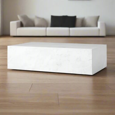 Audo Copenhagen White Plinth Low Marble Coffee Table FFE258-180