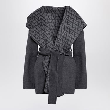 Valentino Grey Toile Iconographe Double Coat Women