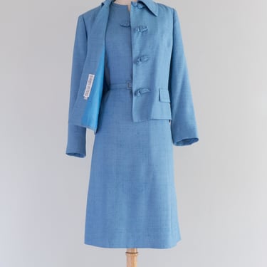 1960's Baron Peters Blue Dress and Jacket Set / ML