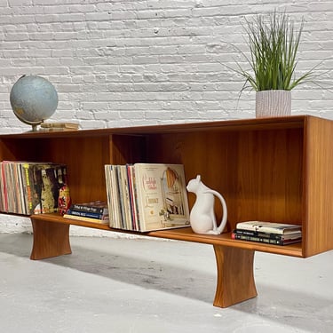 Long + Low Mid Century MODERN Danish TEAK BOOKCASE / Credenza 