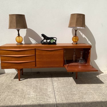 Double Drop Down Teak Credenza