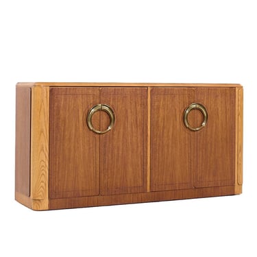 Baker Furniture Deco Revival Walnut and Brass Credenza 