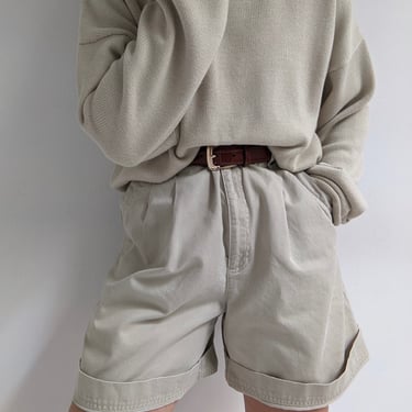 Vintage Pleated Khaki Shorts