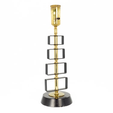 Mid Century Brass Table Lamp - mcm 