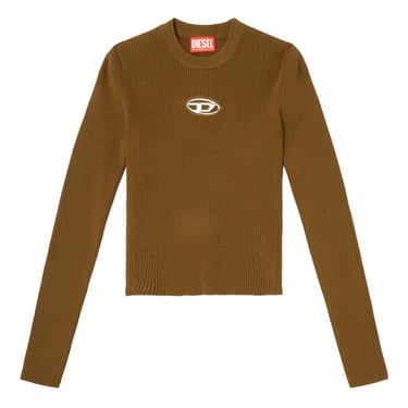 Diesel Women `M-Valari` Rib-Knit Viscose-Blend Top With `Oval D`