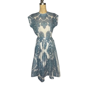 1950s paisley print dress 
