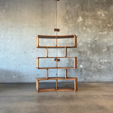 Modernist Curved Wood Bookcase