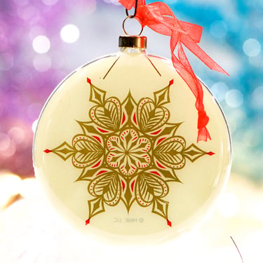 VINTAGE: Hallmark Glass Ornament - Snowflake - SKU 