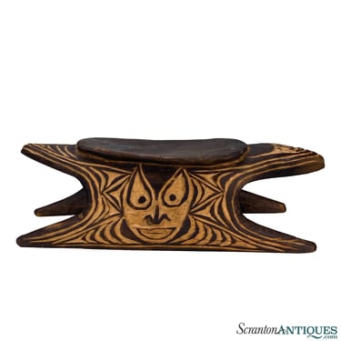 Antique Traditional Middle Sepik Carved Tribal Headrest