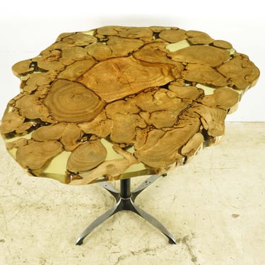 Handcrafted 47.75 in. Banyan Wafer Steel Bistro Table