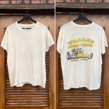Vintage 1960’s Valley Speed Center Hot Rod Drag Race Speed Shop Cotton “Russell” Tee-Shirt, 60’s T-Shirt, Vintage Clothing 
