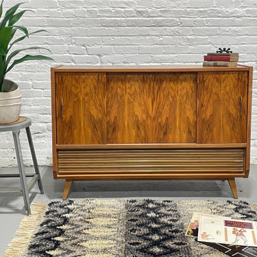 Vintage Mid Century Modern Hi-Fi Stereo Cabinet Console with Turntable + Stereo | Telefunken, c. 1950's 