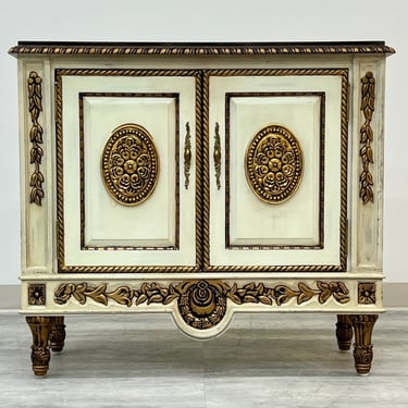 Italian Style Gilt Painted & Carved Cabinet W/Slate Top ~ Hollywood Regency (SHIPPING NOT FREE) 