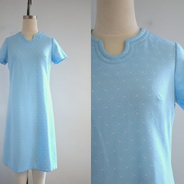 1960s/70s Light Blue Knit Dress 