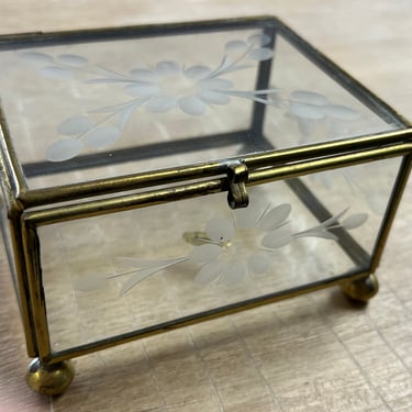 brass and glass display case miniature curio box table top showcase 