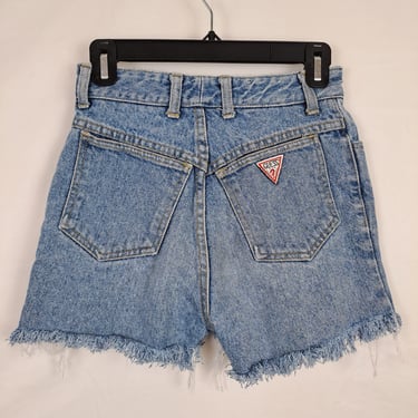 Vintage 80s Guess High Rise Denim Shorts, Size 25 Waist 