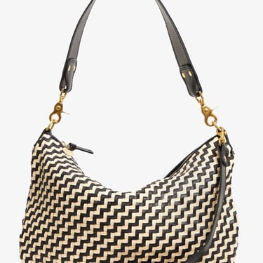 Moyen Messenger - Black & Cream Woven Zig Zag