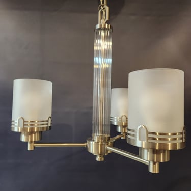 Contemporary 3 Arm Brushed Nickel Chandelier 17