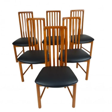 1970s Tall Back Teak Dining Chairs