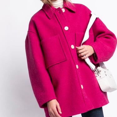 ISABEL MARANT Magenta Wool Coat (Sz. 36)