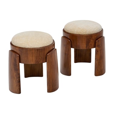 Italian Modernist Wood Stools