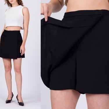 90s Black High Waisted Skort - Medium, 27.5" | Vintage Banana Republic Wrap Mini Skirt Shorts 