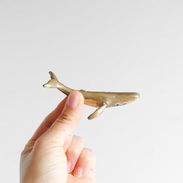 Vintage Brass Whale Figurine or Paperweight 