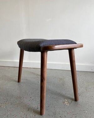 Walnut Ottoman for Z chair in Leather 