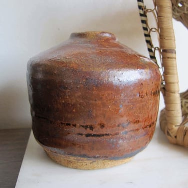 Vintage Hand Thrown Bud Vase - Small Ceramic Studio Pottery Vase - Boho Desert Wabi Sabi Decor 