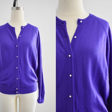 1990s Purple Cardigan Sweater 