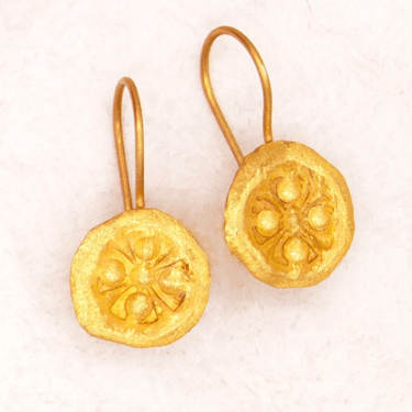 River Song | Flower Coin Talisman Earrings