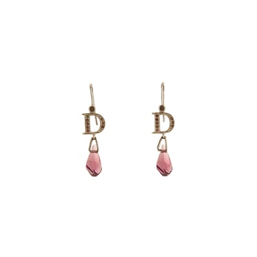 Dior Purple Rhinestone Gem Earrings