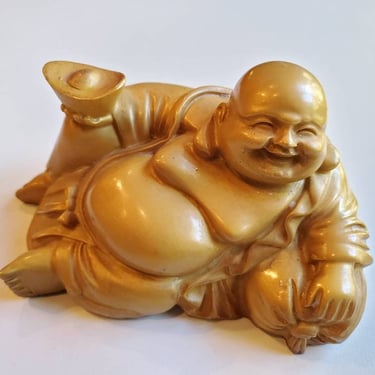Vintage "laughing Buddha" good fortune statue 