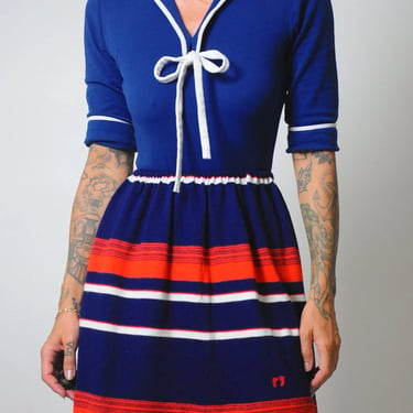 1970's Hang Ten Stripe Mini Skirt